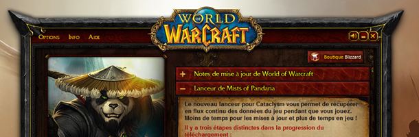 Le nouveau design du launcher de Mists of Pandaria