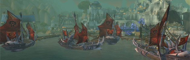 Hurlevent assaillie par la flotte de la Horde pendant le siège d'Orgrimmar