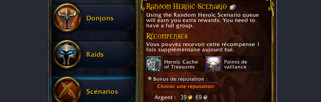 Une interface pour les scénarios héroïque sera ajouté à l'outil donjons au patch 5.3