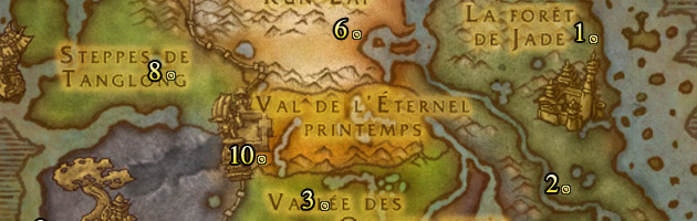 La position des mascottes légendaires du Patch 5.2