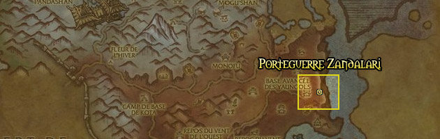 Le Porteguerre Zandalari vous attend à l'Est de la Base avancée des Yaungols