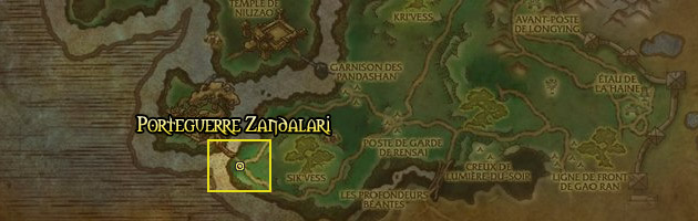 Le Porteguerre Zandalari vous attend près de la pierre de rencontre du Siège du temple de Niuzao