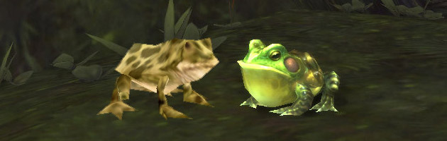 Deux modèles de grenouilles bien différents dans World of Warcraft