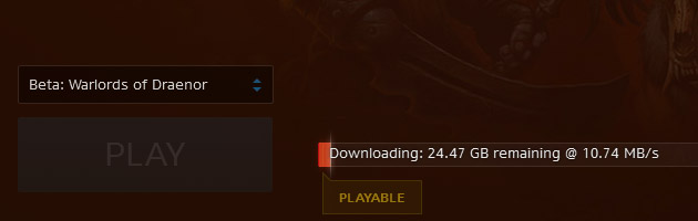 Téléchargement du client de jeu de l'alpha de Warlords of Draenor