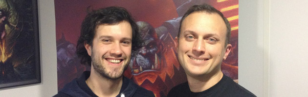 Mamytwink et Ion Hazzikostas lors du press tour Warlords of Draenor