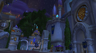 Les rues de Dalaran la nuit