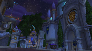 Les rues de Dalaran la nuit