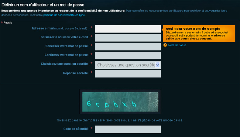 Je vous conseille d'utiliser une messagerie qui sera uniquement utilisé pour votre compte Battle.net