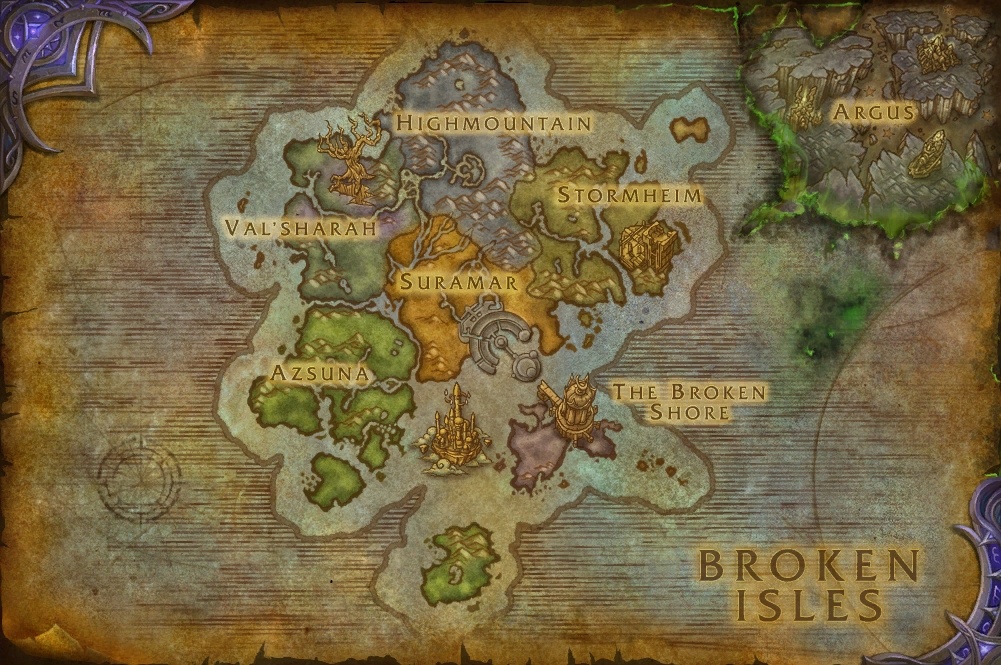 Mise à jour de la carte îles Brisées avec Argus au patch 7.3