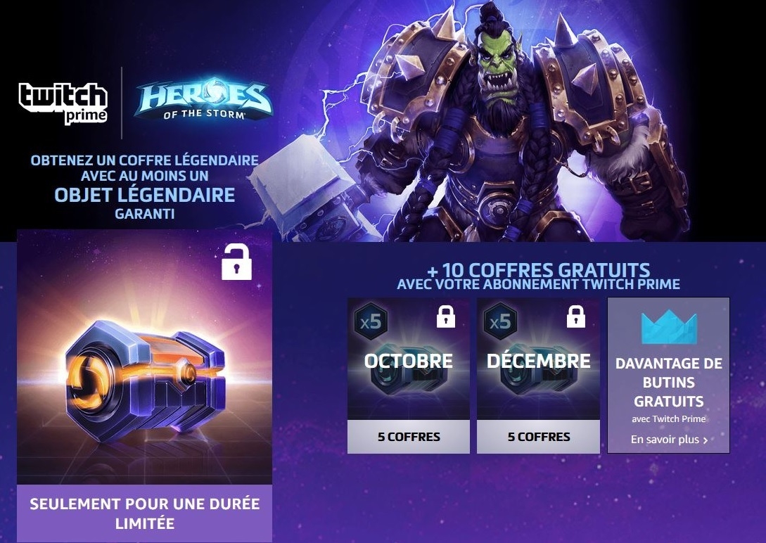 Obtenez votre légendaire dans Heroes the Storm via Twitcch Prime