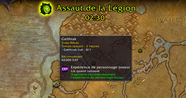 assauts de la legion : expeditions realisables des le niveau 100