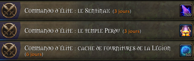Missions Commando d'élite disponible pour vos champions