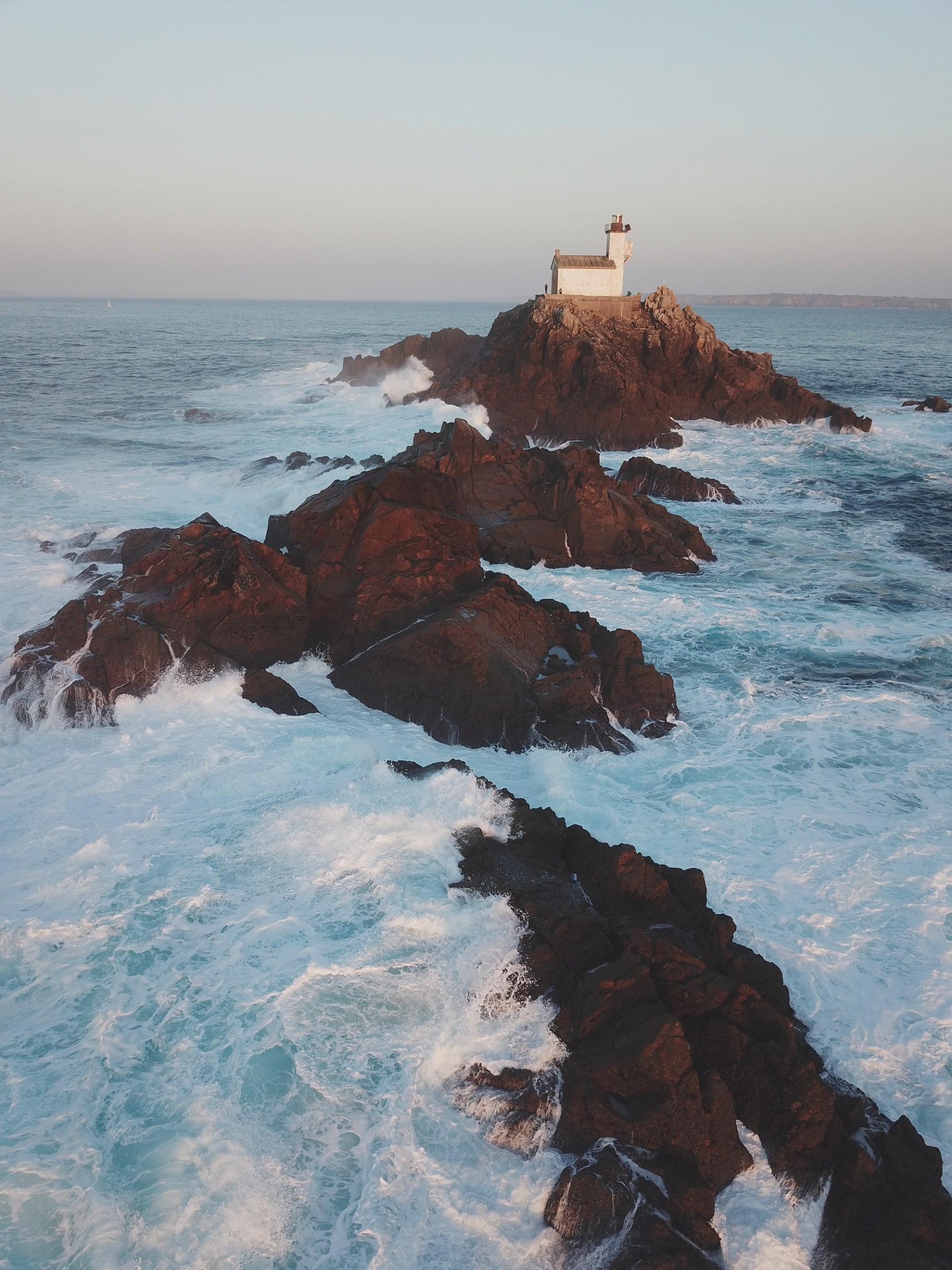 François Calvier au phare de Tévennec