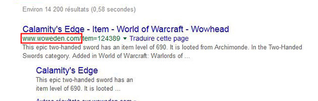 Toutes les informations semblent venir de Wowhead mais le nom de domaine est différent
