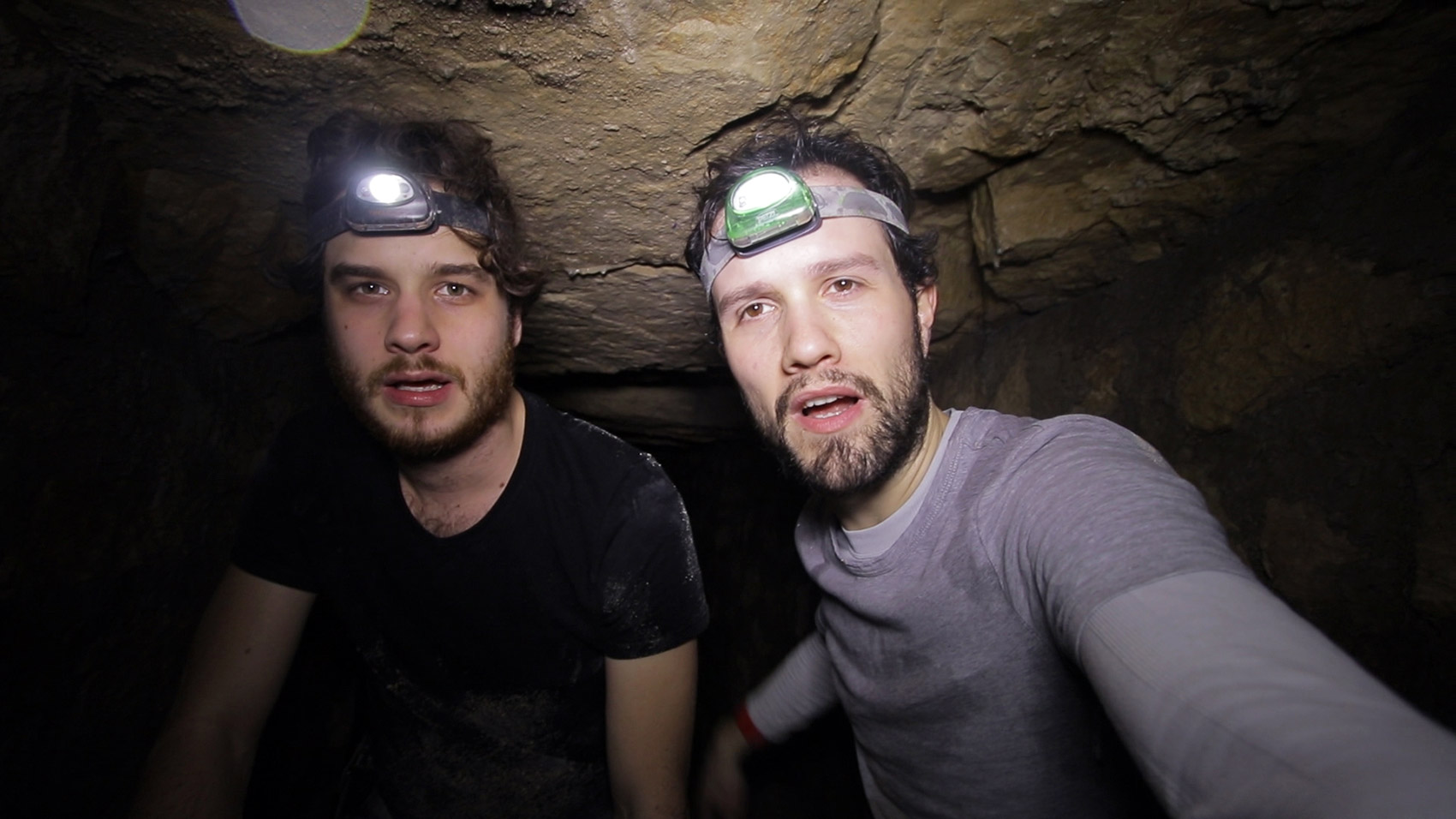 François et Mamytwink après 4 heures d'exploration des catacombes de Paris