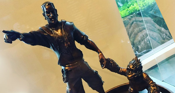 la statue offerte a chris metzen pour son depart en retraite est terminee