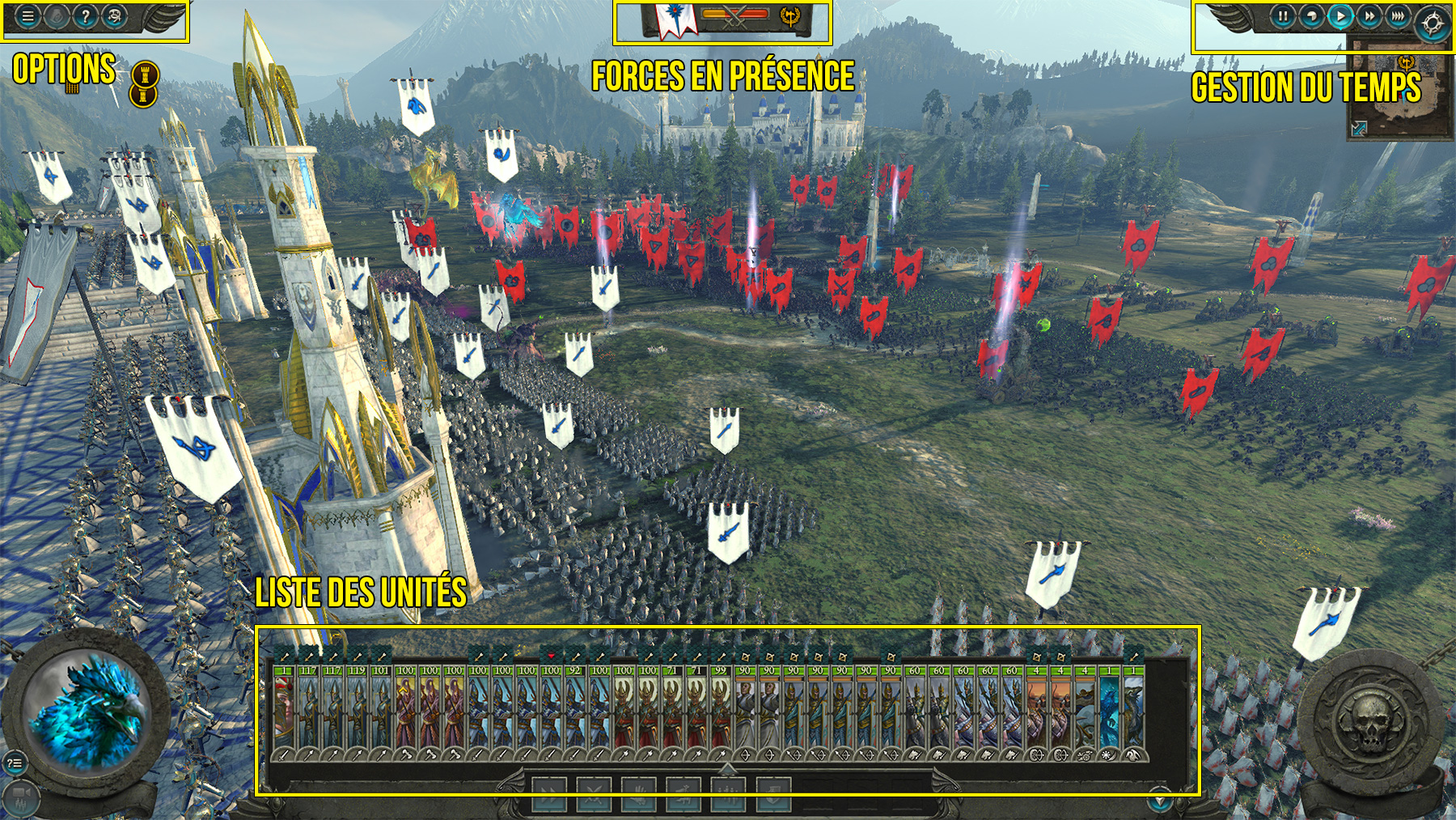 L'interface pendant les phases de batailles dans Total War : Warhammer 2