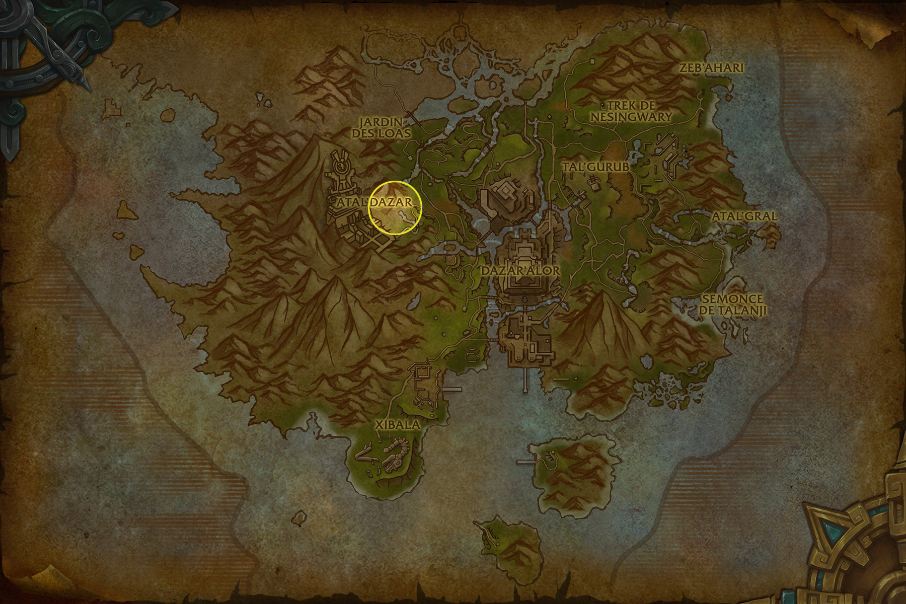 Point de départ à Zuldazar