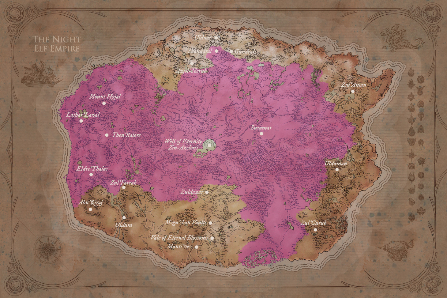 Carte de l'Empire kaldorei Carte de l'Empire kaldorei