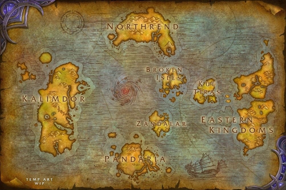 Kul Tiras et Zandalar figurent sur la carte du monde de l'alpha de Battle for Azeroth