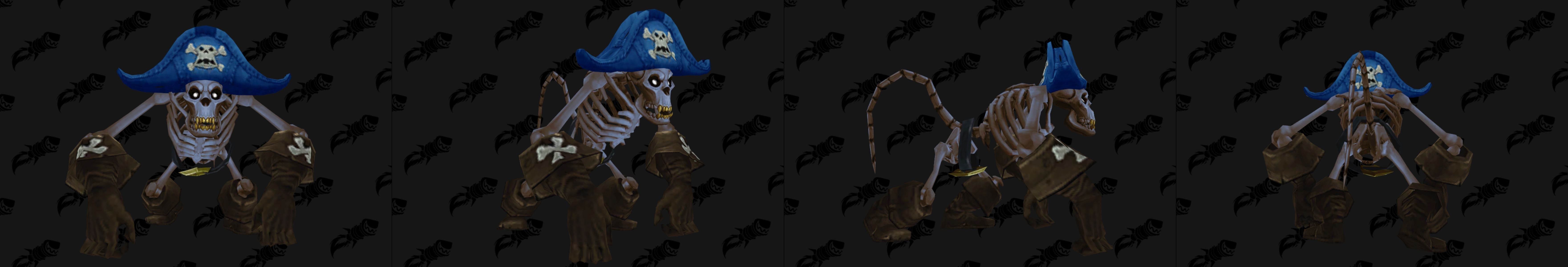 Singe squelette capitaine des pirates - coloris bleu