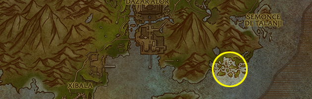 Exemple d'emplacement du caraclic des marées à Zuldazar