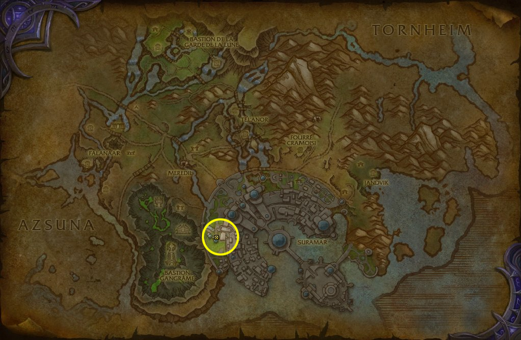 Emplacement de la barrière de couleurs à Suramar