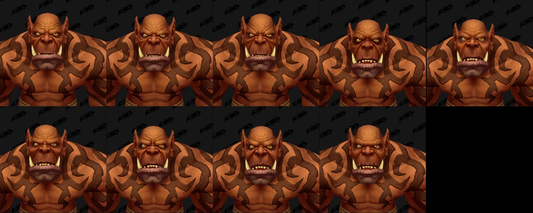 Formes du visage des Orcs Mag'har (homme) à Battle for Azeroth