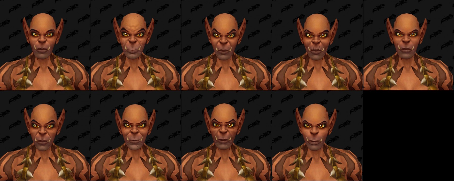 Formes du visage des Orcs Mag'har (femme) à Battle for Azeroth