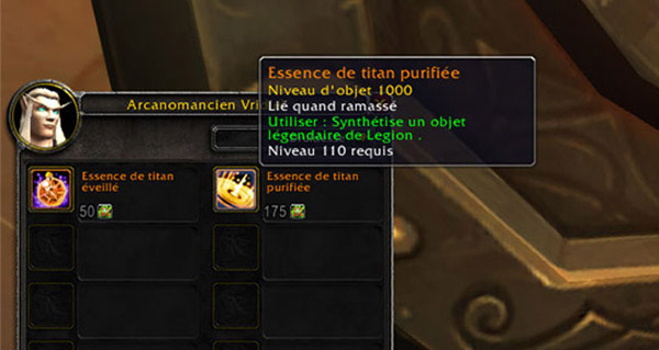 Création de légendaires au 7.3.5 : Essence de titan purifiée et essences d'éveil