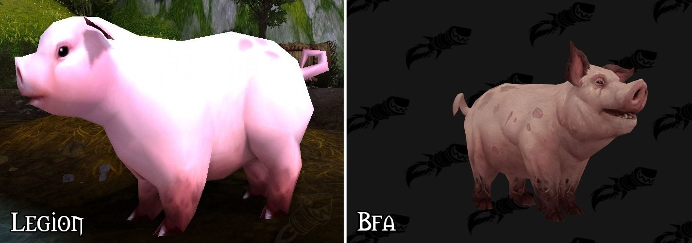 Refonte du modèle pour le cochon à Battle for Azeroth