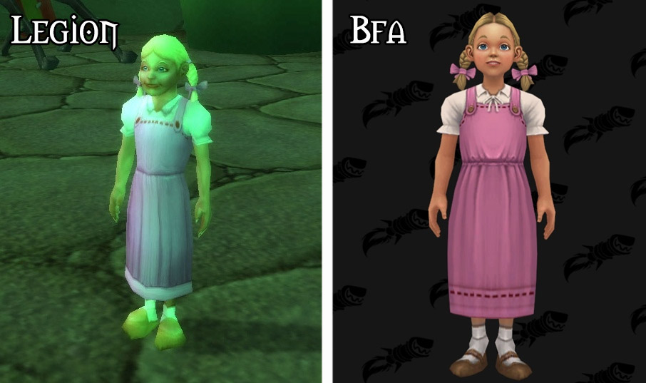 Refonte du modèle pour l'enfant humain (fille) à Battle for Azeroth