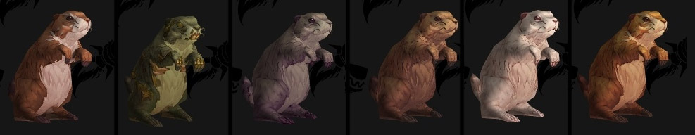 Différents coloris pour le chien de prairie à Battle for Azeroth