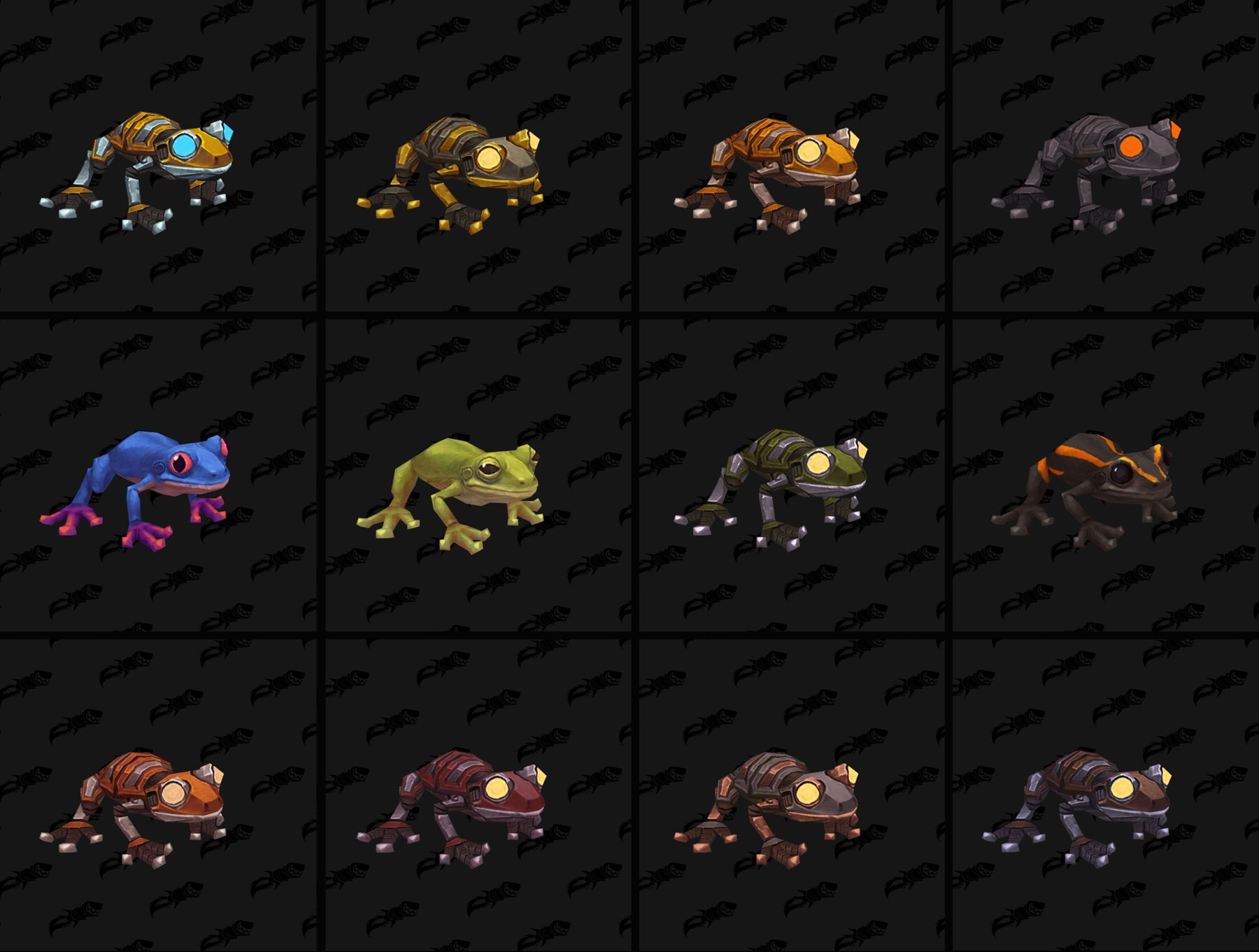 Les différents coloris des modèles de grenouilles - Battle for Azeroth