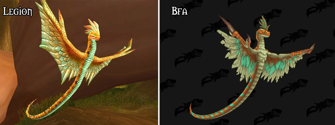 Refonte du modèle pour le serpent des vents à Battle for Azeroth