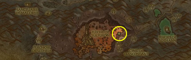 Emplacement de la taupe mécanique au Mont Hyjal