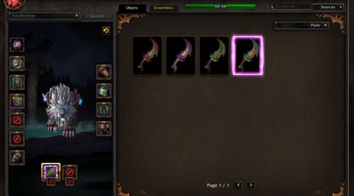 Image de Interface de transmogrification des armes prodigieuses (Druide et Mage)