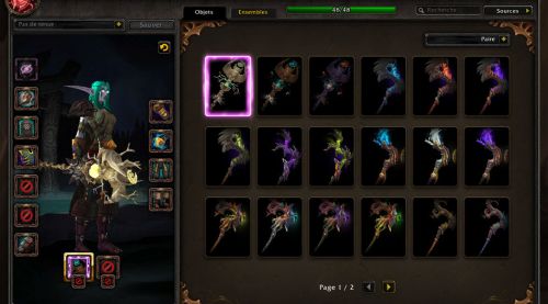 Image de Interface de transmogrification des armes prodigieuses (Druide et Mage)