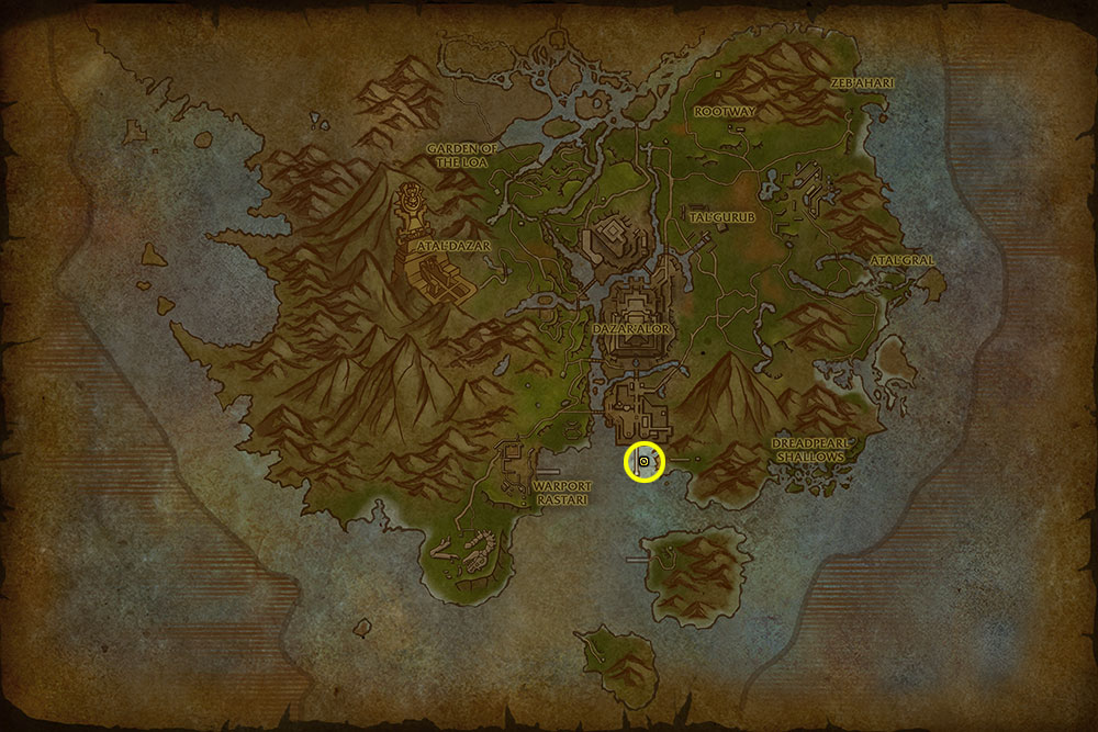 Emplacement d'Eitrigg à Zuldazar