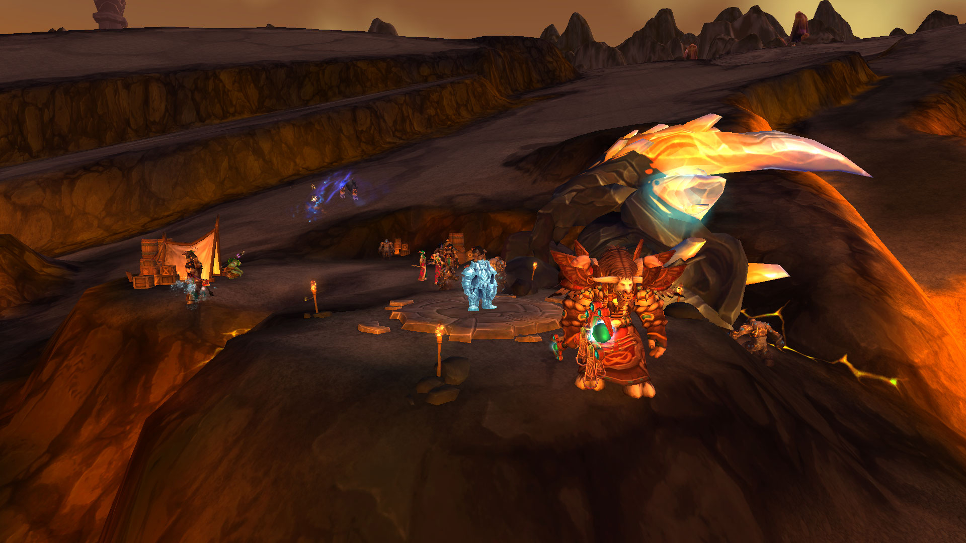 Le campement de Magni Barbe-de-Bronze en Silithus