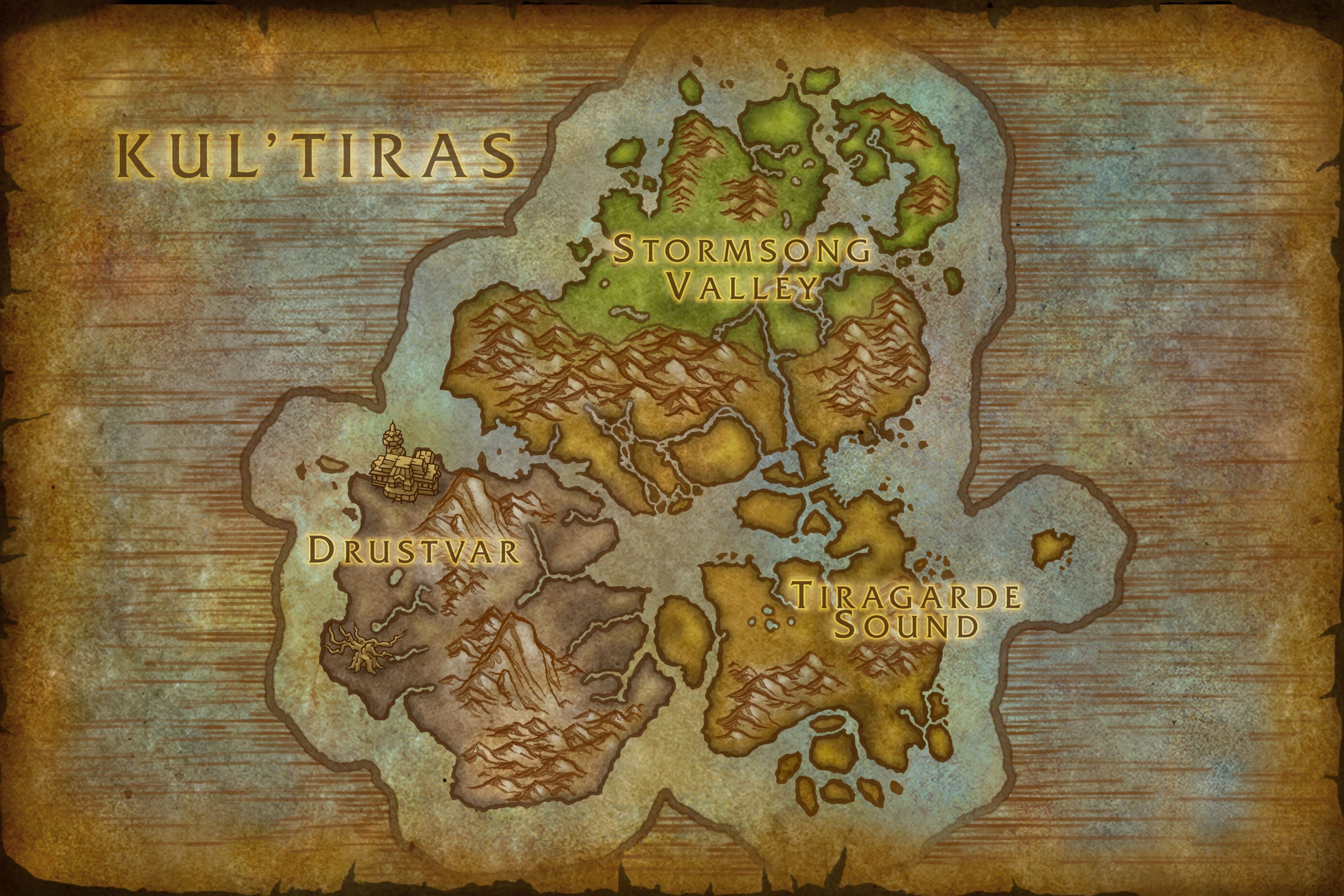 Carte de Kul Tiras dans Battle for Azeroth