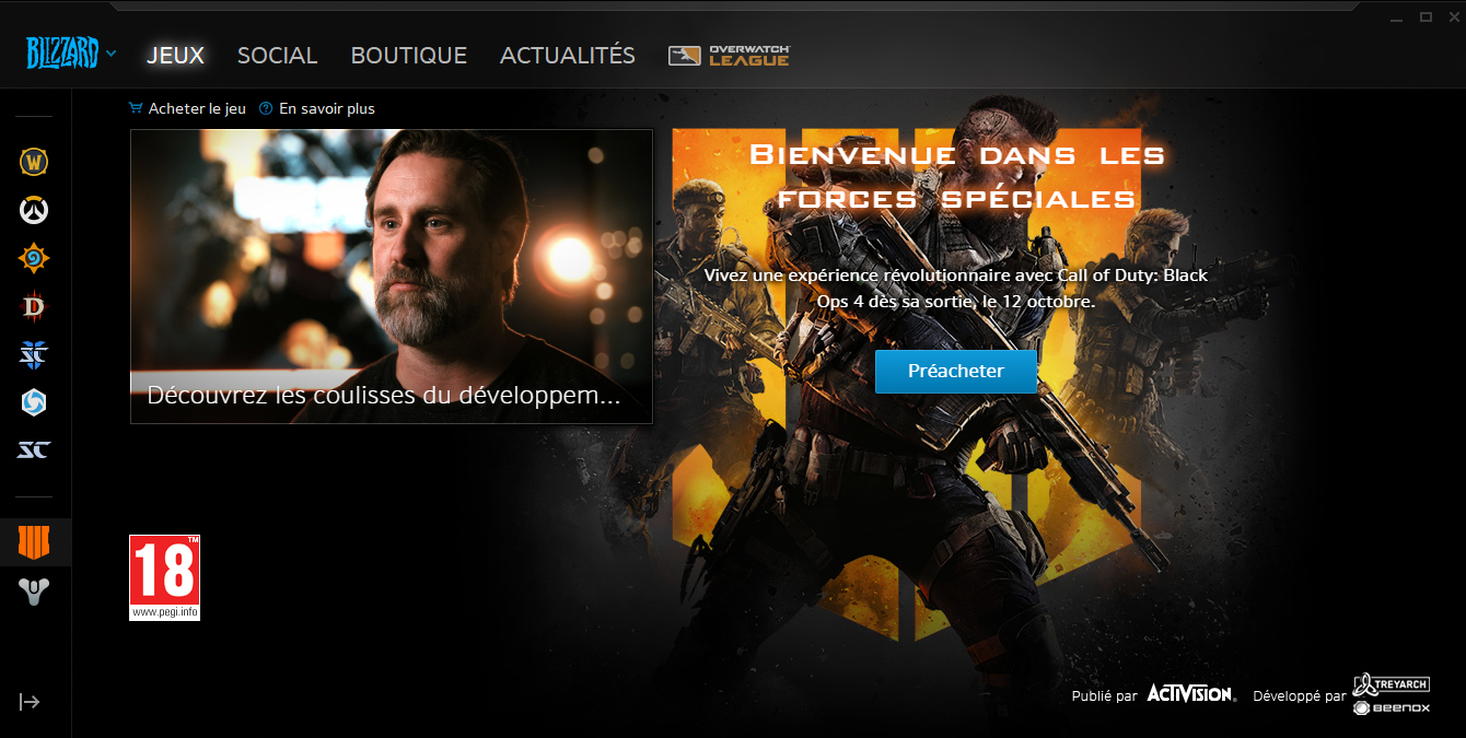 Call of Duty Black Ops 4 disponible au préachat via le launcher Battle.net