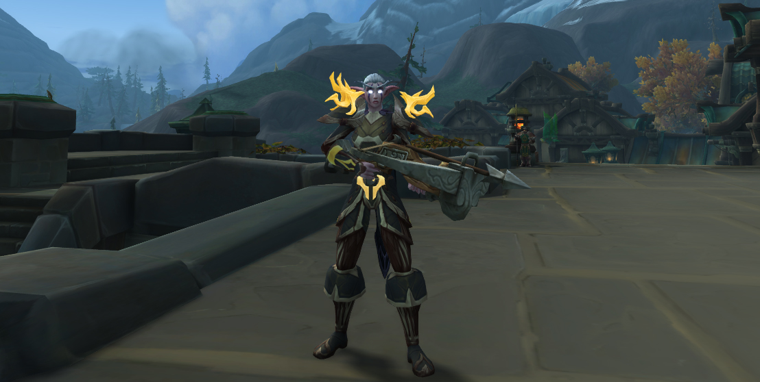 Posture de combat avec arbalète pour Elfe de la nuit
