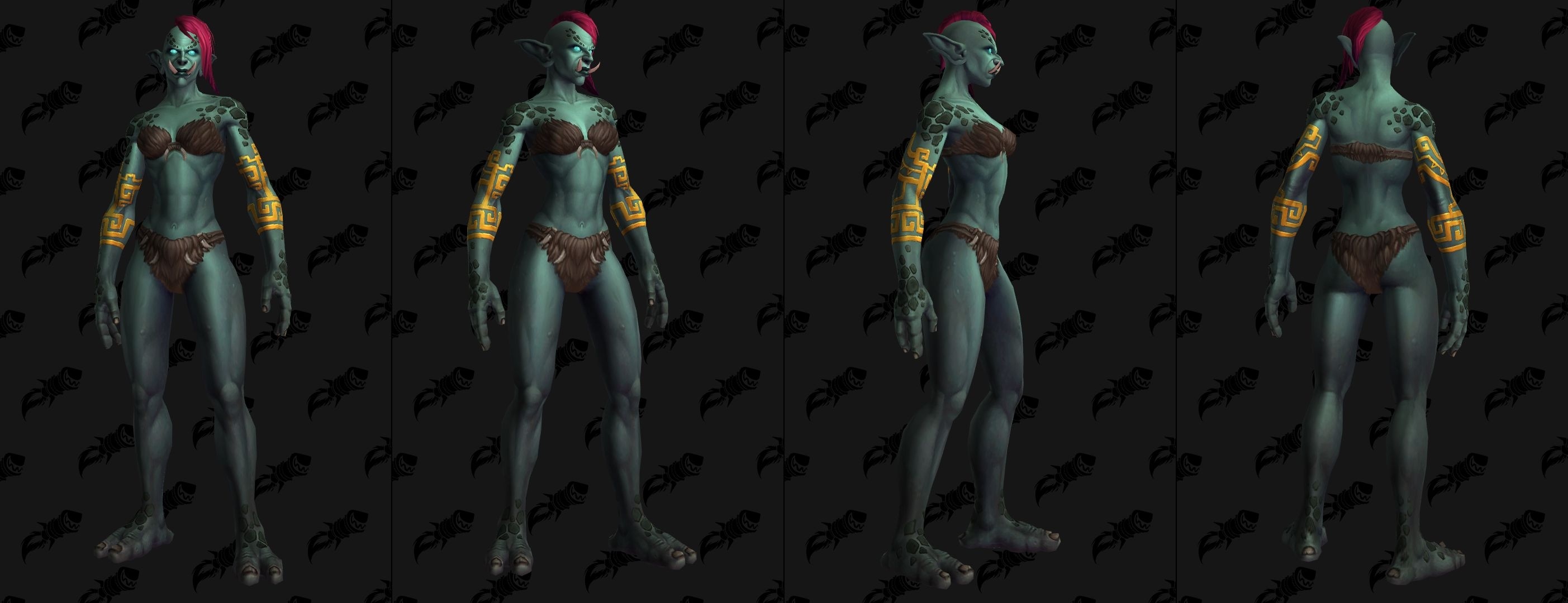 Tatouages Troll zandalari sur les bras (femme)