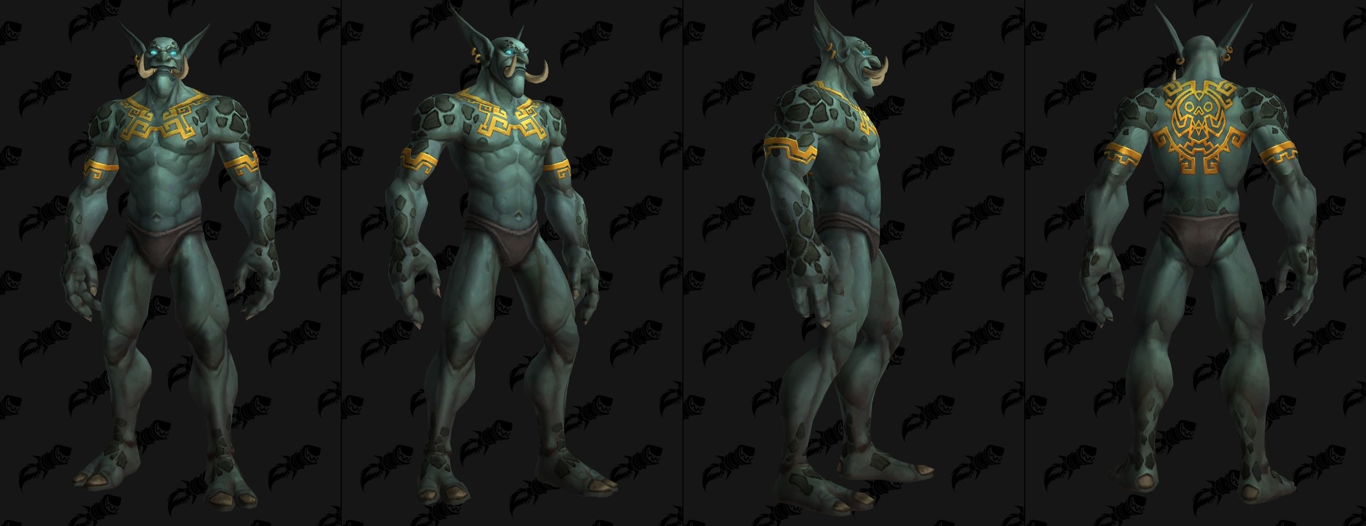 Tatouages Troll zandalari sur le torse et le dos (homme)