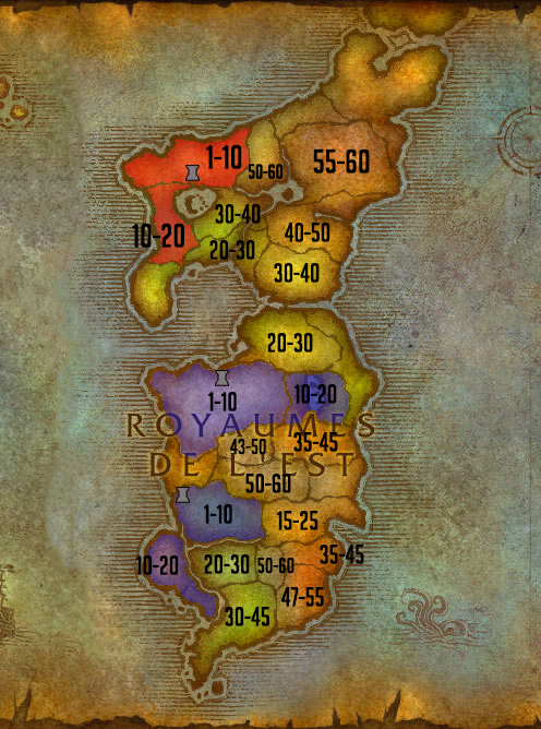 Zones De Wow Classic Niveaux Et Feuilles De Route World Of Warcraft