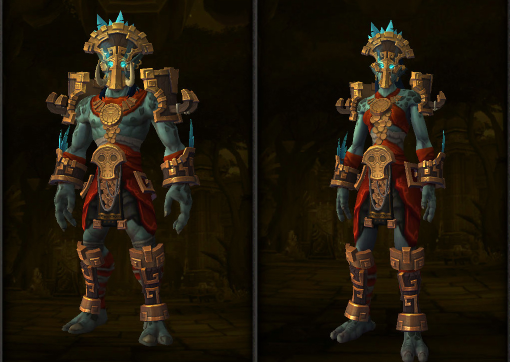 Ensemble zandalari : armure ancestrale des Trolls zandalari