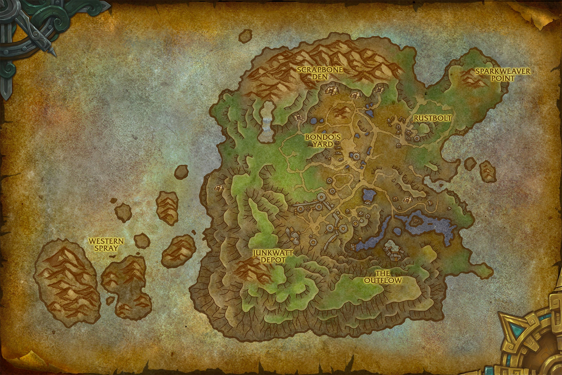 Carte de la zone de Mécagone au patch 8.2