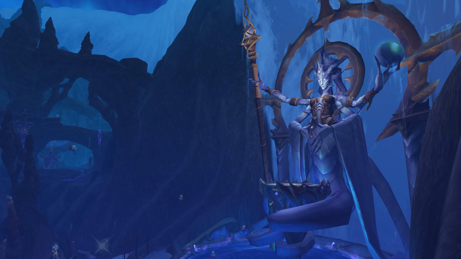 Les Jardins impériaux où se dresse une immense statue de la Reine Azshara 