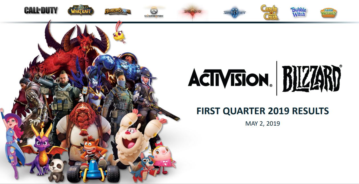 Résultats du 1er trimestre 2019 pour le groupe Activision Blizzard